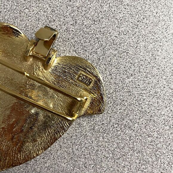 Mimi Di N Leaf Belt Buckle Gold-Tone Statement Vintage 1981s "Fits 2in Belt" - Picture 8 of 8